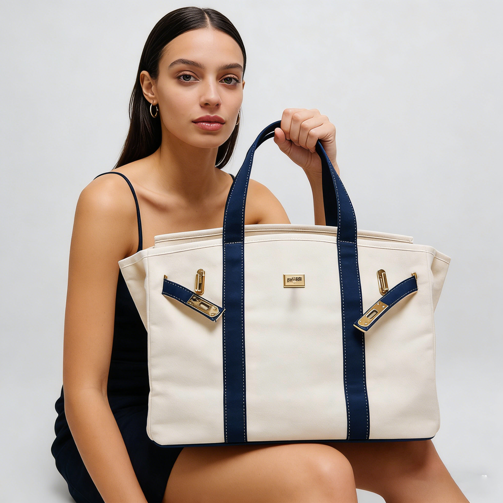 Donche Navy Tote Bag